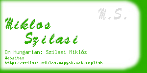 miklos szilasi business card