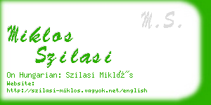 miklos szilasi business card
